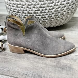 Vaneli Frappe Suede Shimmer Western Pointed Toe Ankle Booties Taupe Size 7N